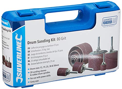 Silverline Tools 726040 - Juego de tambores de lijado, 25 pzas (Grano 80)