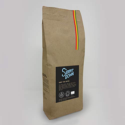 Simmer Down Decaf de Marley Coffee, café descafeinado, granos de café, tostado medio, orgánico bio, descafeinado Swiss Water Decaf, 1kg Café en Grano