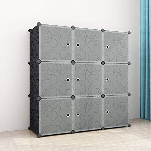 SIMPDIY Estantes Organizadores de Almacenamiento 9 Cubos 108x36x108cm Gran Espacio Cajas de Almacenamiento de Cubo Guardarropa Gabinete Estantería