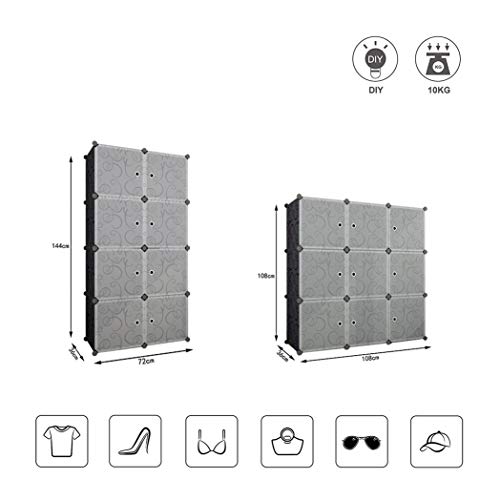 SIMPDIY Estantes Organizadores de Almacenamiento 9 Cubos 108x36x108cm Gran Espacio Cajas de Almacenamiento de Cubo Guardarropa Gabinete Estantería