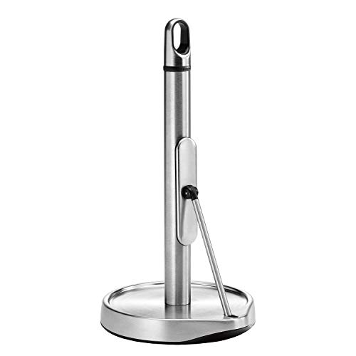 simplehuman, portarollos de cocina con brazo tensor alto, acero inoxidable cepillado