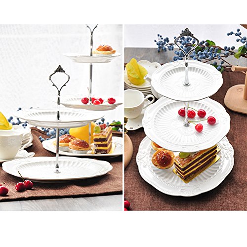 SimpleLife 2 Capas de Alimentos de Acero CuPieceake Cake Display Stand Platter Rack Wedding Xmas