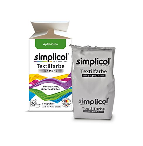 Simplicol Expert Fabric Dye Tinte de Coloración para Textiles: Lavado a Mano o Lavadora - Tiñe y Restaura Sus Telas y Ropa - Manzana Verde