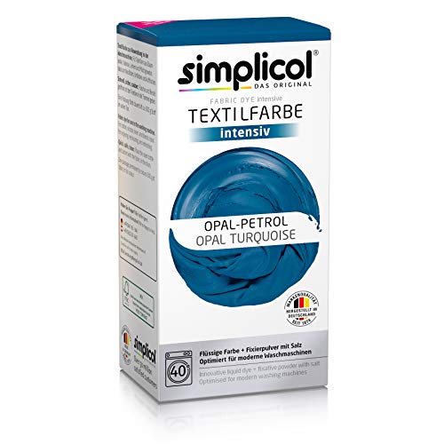 Simplicol Kit de Tinte Textile Dye Intensive Azul: Colorante para Teñir Ropa, Tejidos y Telas Lavadora, Contiene Fijador para Colorante Líquido, Anti Alérgeno, No Destiñe, Seguro para su Lavadora