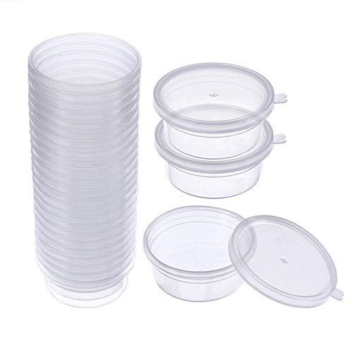 SIMUER Recipientes con Tapa para Slime Contenedor de Limo de Almacenamiento de plástico Transparente a Prueba de Fugas para Pegamento Agua cosméticos plastilina Limo DIY Artesanía 24 Piezas