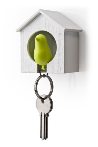 Sin marca Qualy Sparrow Keyring - Green with White House (Japan Import)