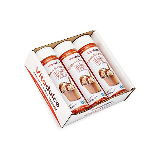 Sirope de caramelo sin azúcar, Sirope bajo en calorías, Topping de caramelo 400 gr. Pack de 3 unidades - Vitadulce