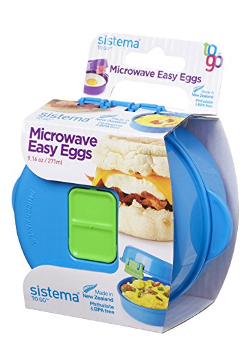 Sistema – microondas fácil huevos cocina – 270 ml, plástico, varios colores, 12.5 x 13.7 x 6.7 cm