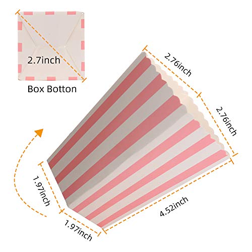 Siumir Cajas de Palomitas, 48pcs Rayas Patrón de Onda Patrones de Puntos Festoneado Borde Partido de Regalo de Bolsos