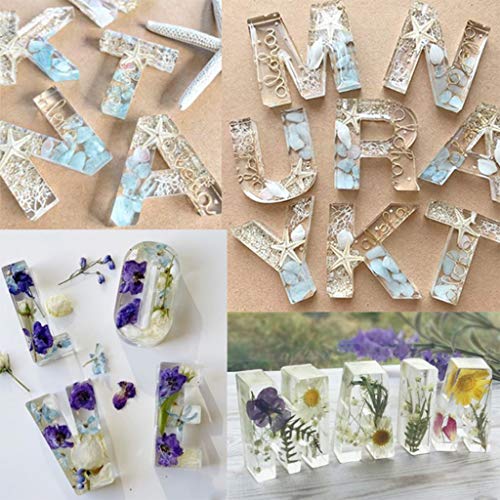 siwetg 26 Unids/Set Crystal Epoxy Letras Inglesas Alfabeto Molde De Silicona DIY Joyería Hecha a Mano Colgante Creativo Modelo Molde UV