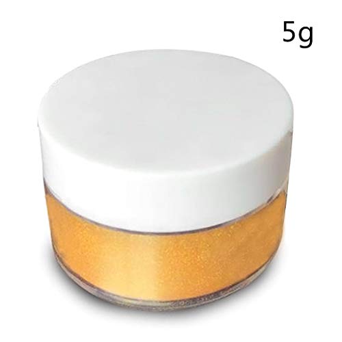 siwetg 5g Polvo de Plata Dorado con Brillo de Destello Comestible para Decorar Pastel de Alimentos Bizcocho para Hornear (Dorado)