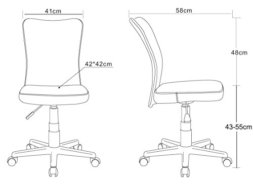 SixBros. Silla de Oficina Silla giratoria Negro - H-2578/2495