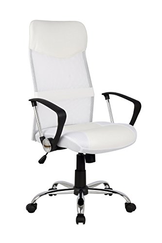 SixBros.Sillón de Oficina Silla de Oficina Silla giratoria Blanca H-935-6/1320