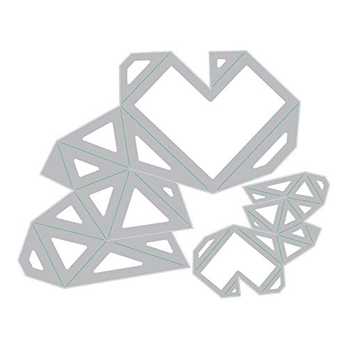 Sizzix Thinlits Troqueles 2PK Corazón facetado