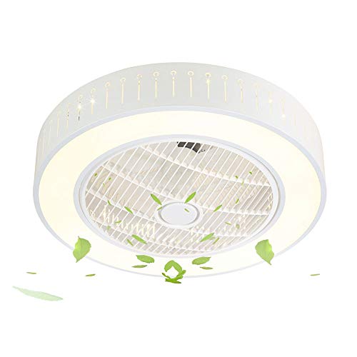 SJUN Ventiladores de techo con lámpara LED Luz de techo Moderno ventilador de techo redondo luces led Adecuado para la habitación de los niños Dormitorio sala de estar Cocina Lámpara de techo interior