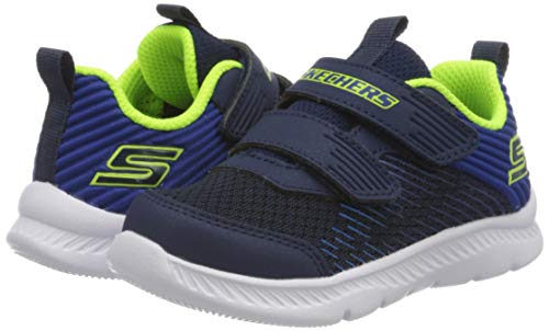 Skechers Comfy Flex 2.0, Zapatillas para Niños, Azul Marino Textil Borde Azul Nvbl, 27 EU