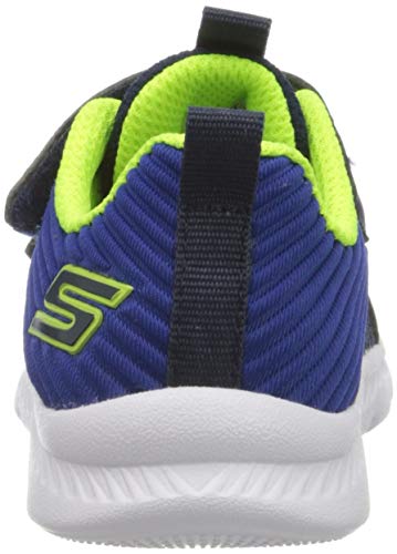 Skechers Comfy Flex 2.0, Zapatillas para Niños, Azul Marino Textil Borde Azul Nvbl, 27 EU