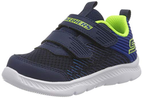 Skechers Comfy Flex 2.0, Zapatillas para Niños, Azul Marino Textil Borde Azul Nvbl, 27 EU