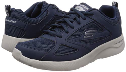 Skechers Men's Dynamight 2.0-fallford Trainers, Blue (Navy Leather/Mesh/Pu/Trim Nvy), 10 UK (45 EU)