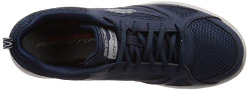 Skechers Men's Dynamight 2.0-fallford Trainers, Blue (Navy Leather/Mesh/Pu/Trim Nvy), 10 UK (45 EU)