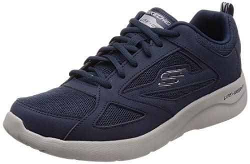 Skechers Men's Dynamight 2.0-fallford Trainers, Blue (Navy Leather/Mesh/Pu/Trim Nvy), 10 UK (45 EU)