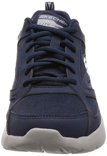 Skechers Men's Dynamight 2.0-fallford Trainers, Blue (Navy Leather/Mesh/Pu/Trim Nvy), 10 UK (45 EU)