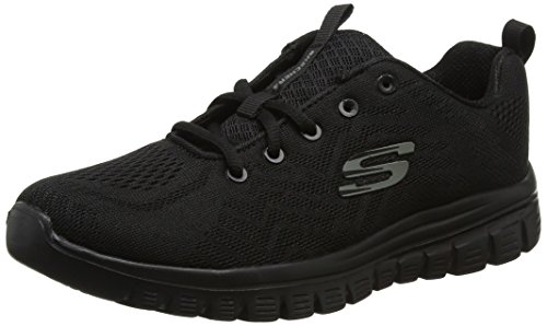 Skechers Women 12615 Low-Top Trainers, Black (Black Mesh/Trim Bbk), 6 UK (39 EU)