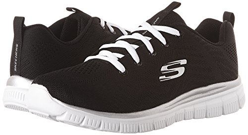 Skechers Women 12615 Low-Top Trainers, Black (Black Mesh/White Trim Bkw), 4 UK (37 EU)