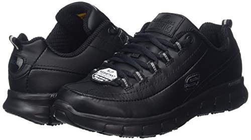 Skechers Women Sure Track-TRICKEL Work Shoes, Black (Black Leather Blk), 7 UK (40 EU)