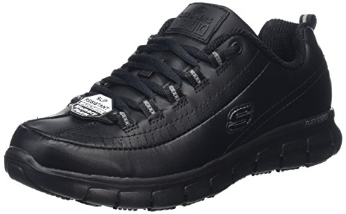 Skechers Women Sure Track-TRICKEL Work Shoes, Black (Black Leather Blk), 7 UK (40 EU)