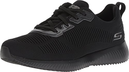 Skechers Women's BOBS SQUAD - TOUGH TALK Sneakers , Negro ( Black Engineered Knit/Trim Bbk) , 3 UK 36 EU