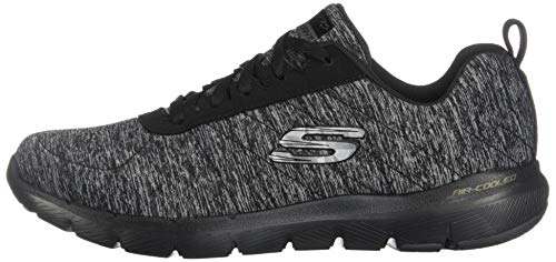 Skechers Women's Flex Appeal 3.0-INSIDERS Trainers, Black (Black & Gray Mesh/Black Trim Bkcc), 5.5 UK 38.5 EU