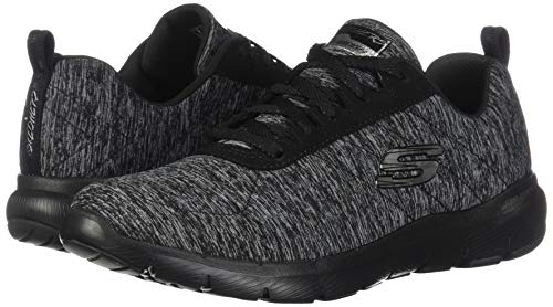 Skechers Women's Flex Appeal 3.0-INSIDERS Trainers, Black (Black & Gray Mesh/Black Trim Bkcc), 5.5 UK 38.5 EU