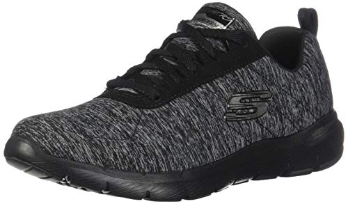 Skechers Women's Flex Appeal 3.0-INSIDERS Trainers, Black (Black & Gray Mesh/Black Trim Bkcc), 5.5 UK 38.5 EU