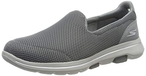 Skechers Women's GO Walk 5 Slip On Trainers, Grey (Gray Textile/Trim Gry), 7 (40 EU)