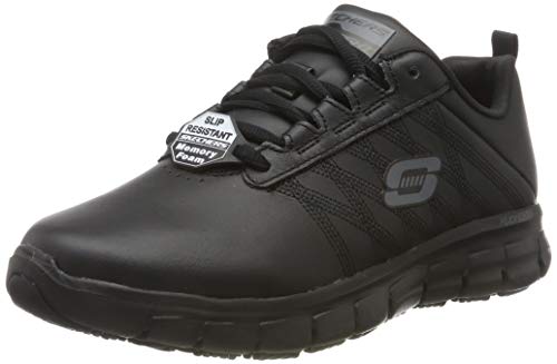 Skechers Women's Sure Track Erath - Ii Lace-up Sneakers, Black (Black Leather Blk), 4 UK (37 EU)