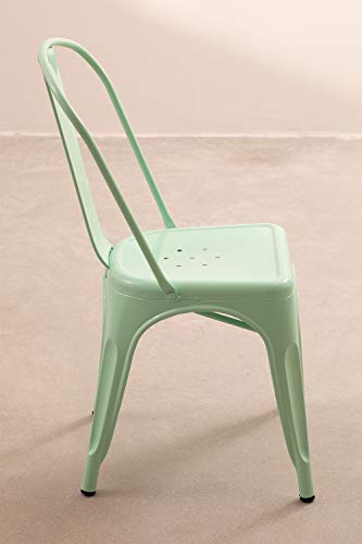 SKLUM Silla LIX Verde Menta Comedor Estilo Industrial Acabado Brillante