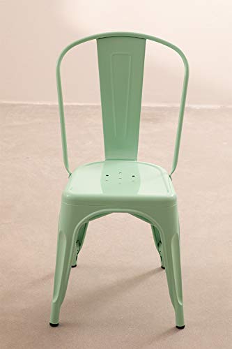 SKLUM Silla LIX Verde Menta Comedor Estilo Industrial Acabado Brillante