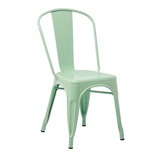 SKLUM Silla LIX Verde Menta Comedor Estilo Industrial Acabado Brillante