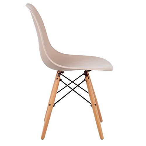 SKLUM Silla Scand Marrón Moka Madera Natural Comedor, Cocina, Escritorio Estilo Nórdico Polipropileno y Madera de Haya