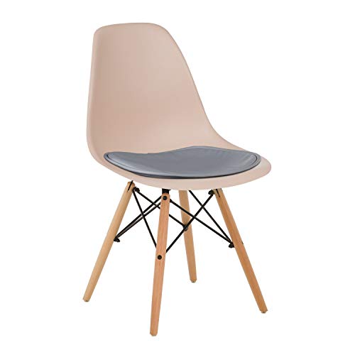 SKLUM Silla Scand Marrón Moka Madera Natural Comedor, Cocina, Escritorio Estilo Nórdico Polipropileno y Madera de Haya