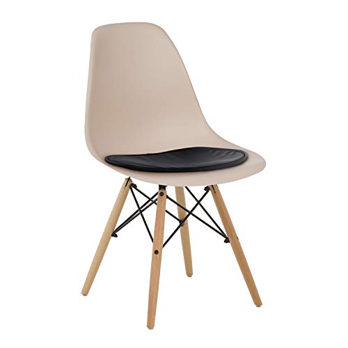 SKLUM Silla Scand Marrón Moka Madera Natural Comedor, Cocina, Escritorio Estilo Nórdico Polipropileno y Madera de Haya