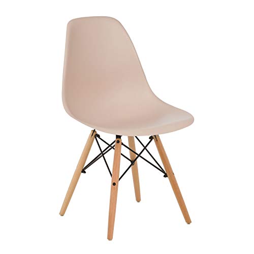 SKLUM Silla Scand Marrón Moka Madera Natural Comedor, Cocina, Escritorio Estilo Nórdico Polipropileno y Madera de Haya