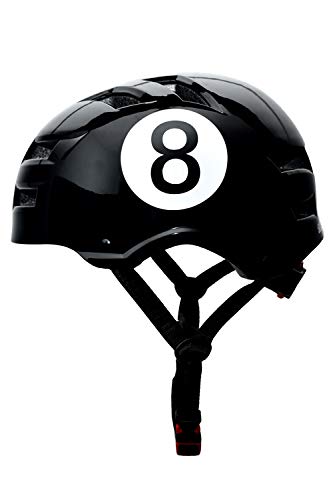 SkullCap® Casco de Skate y BMX - Bicicleta Y Scooter Eléctrico, Diseño: Black-8, Talla: M (55-58 cm)