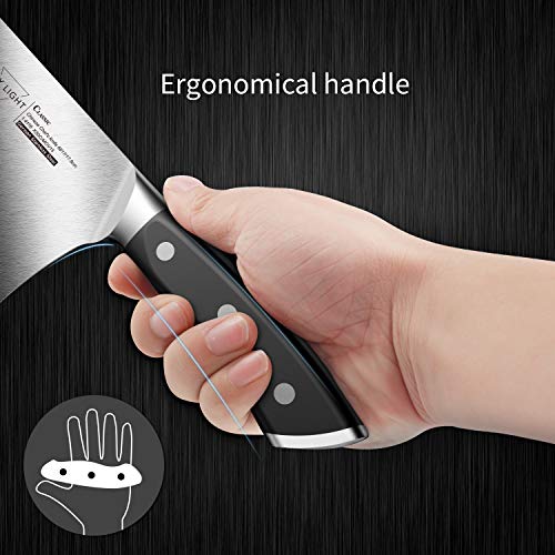 SKY LIGHT Chopper Cuchillo Chino Cuchillo Chef 18cm Cuchillo de Cocina alemán Cuchillo de Carne de Acero Inoxidable con Mango ergonómico