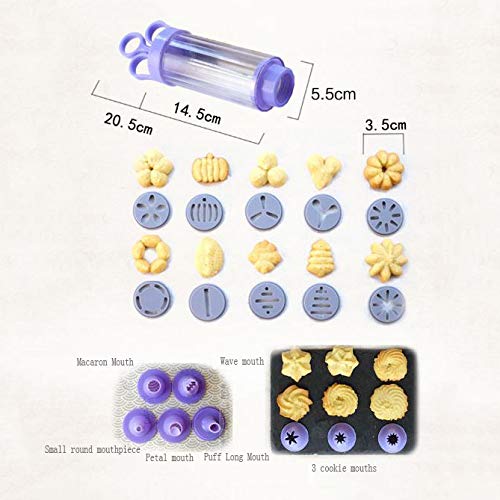 SKYLULU Moldes para Galletas, 8 Piezas de Juego de boquillas para Decorar Mantequilla, Bolsa para Exprimir Flores, Utensilios para Hornear