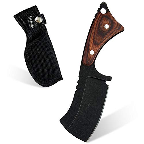 SLAKF Cleaver pequeña Navaja de Bolsillo de Acero Inoxidable Cuchillo de Cocina Que rebana Corte Camping al Aire Libre Cuchillos de Herramientas con Mango de Madera