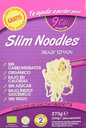 Slim Pasta Noodles Harina Orgánica de Konjac, 5 Paquetes de 270 gr - Total: 1350 gr