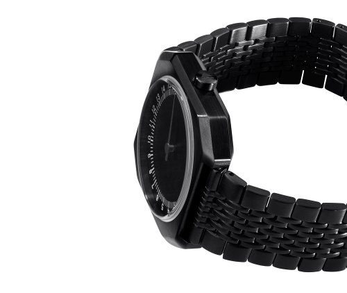 Slow Jo 03 - Reloj suizo unisex de 24 horas negro, con correa metálica