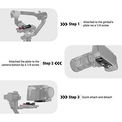 SMALLRIG Mounting Plate de Kit de Placa de Montaje para BMPCC 4K y 6K y Ronin S, Crane 2, Moza Air 2 - BSS2403